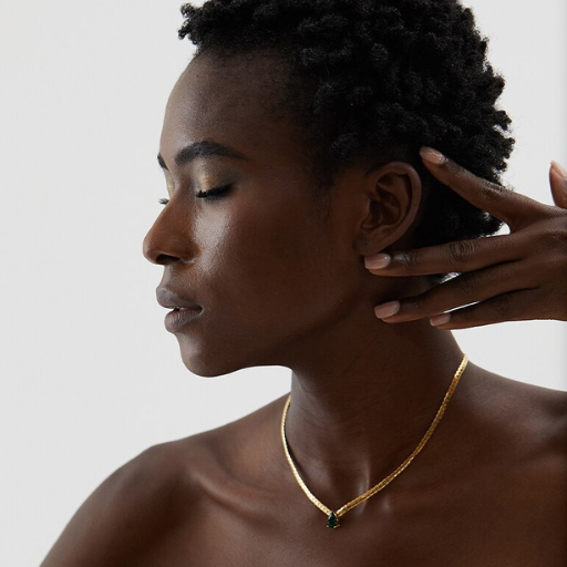 Collar Chapado en Oro con Cristal de Circonita