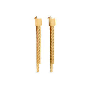 Pendientes Largos Luxor Chapados en Oro de 18K