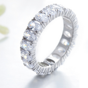 Anillo Acanalado con Circonita de Plata