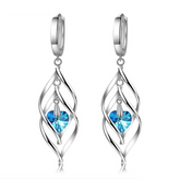 Pendientes Corazón Azul de Plata con Piedra Cianita